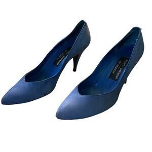 Stuart Weitzman For Mr. Seymour Blue Slip On Heels Size 7